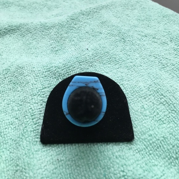 Howlite Turquoise Matrix Ring - Picture 5 of 10